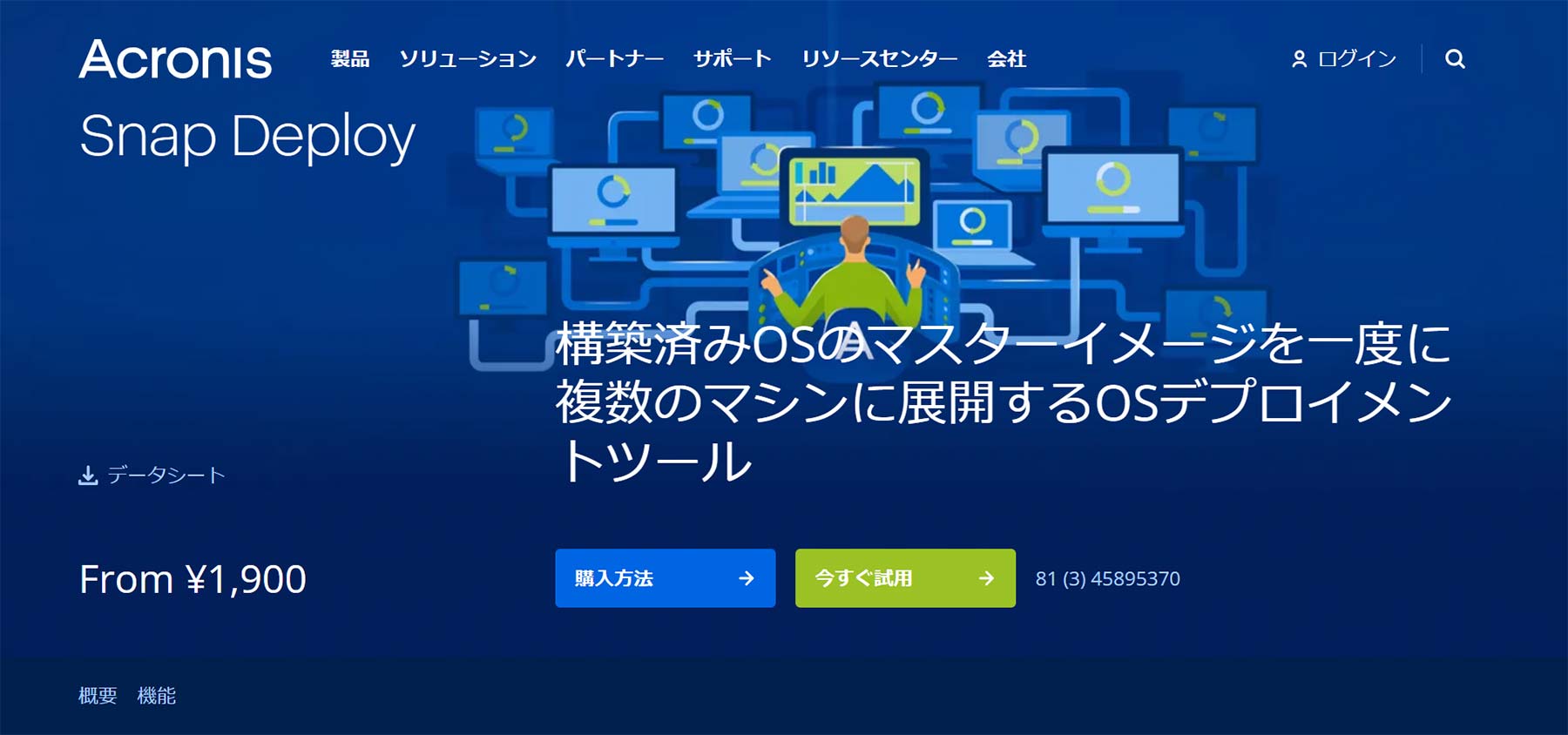 Acronis Snap Deploy公式Webサイト