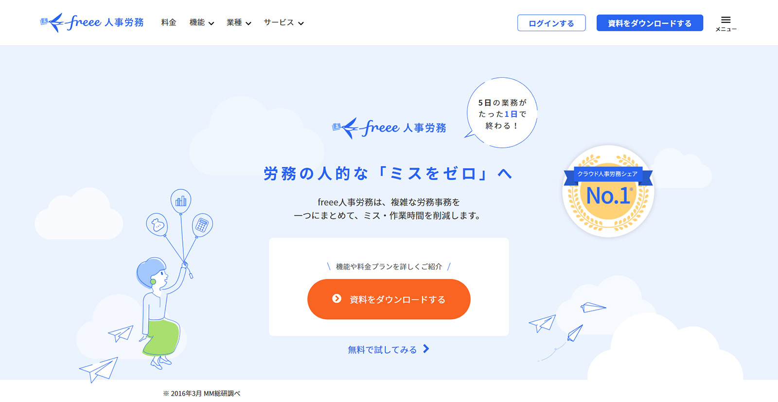 freee人事労務公式Webサイト