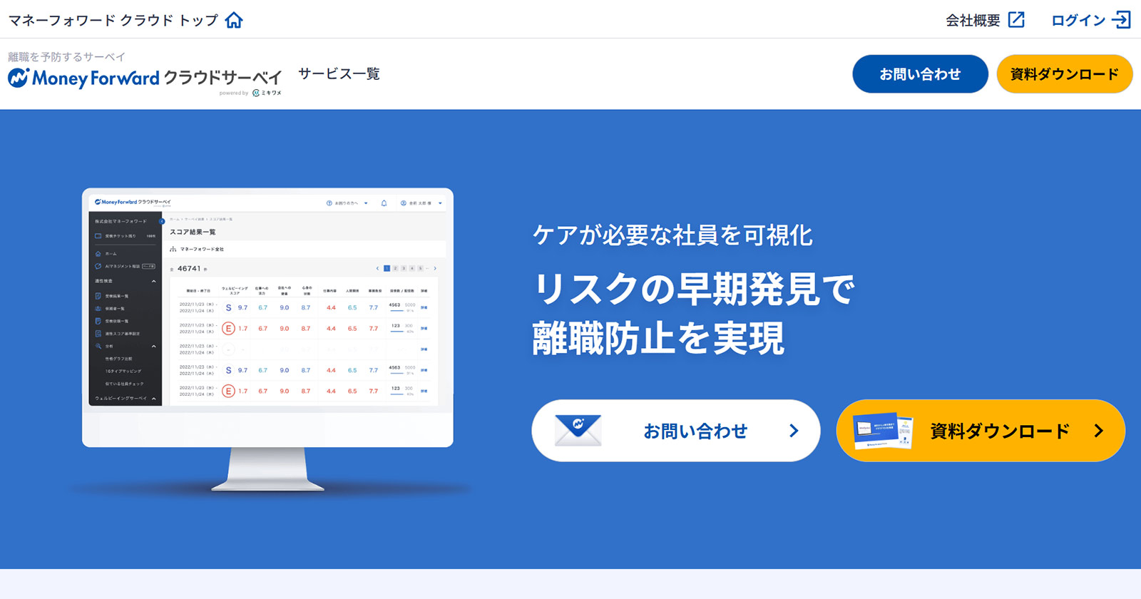 マネーフォワード クラウドサーベイ powered by ミキワメ公式Webサイト