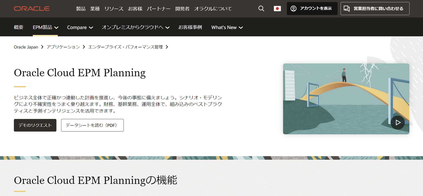 Oracle Cloud EPM Planning公式Webサイト