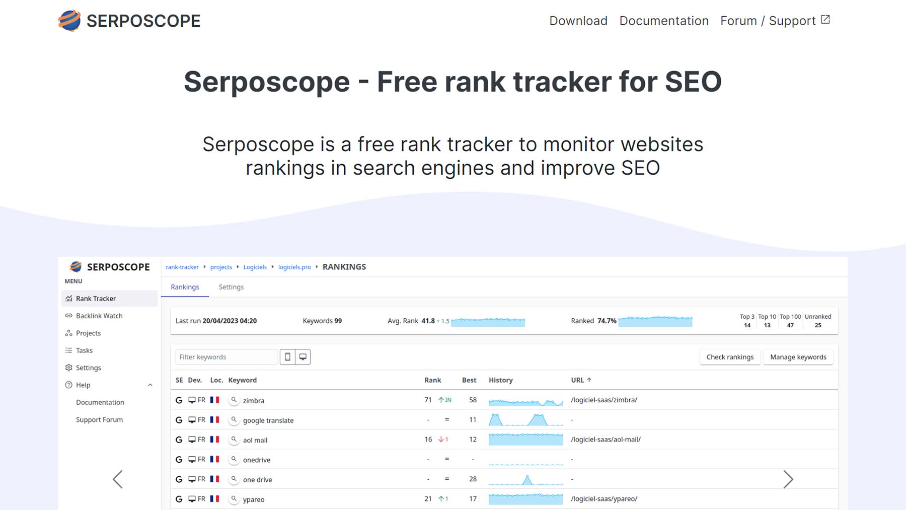 Serposcope公式Webサイト