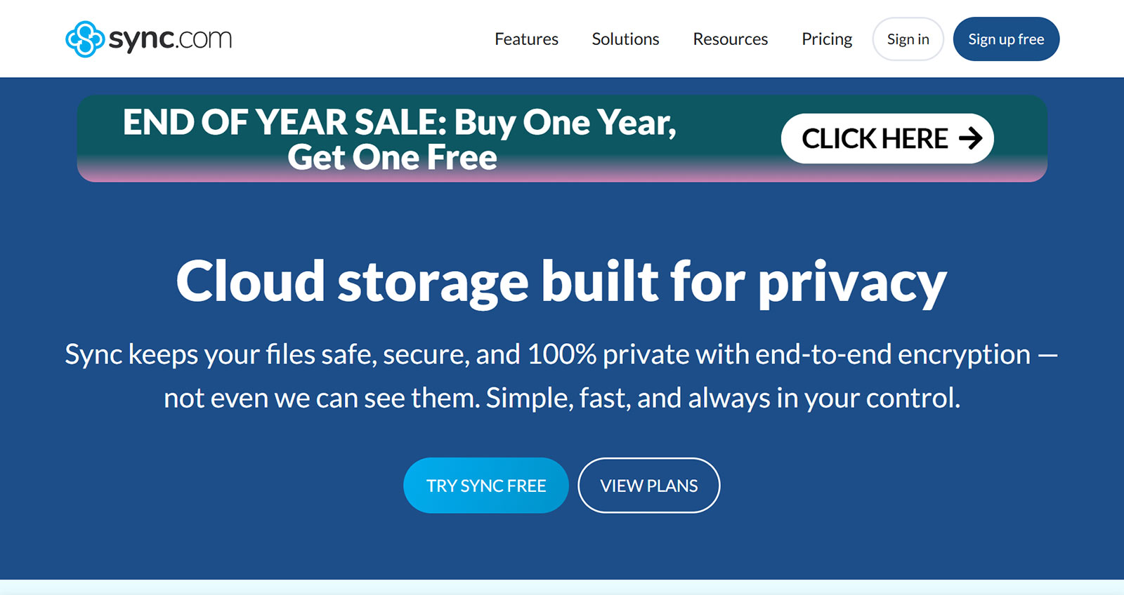 Sync.com公式Webサイト