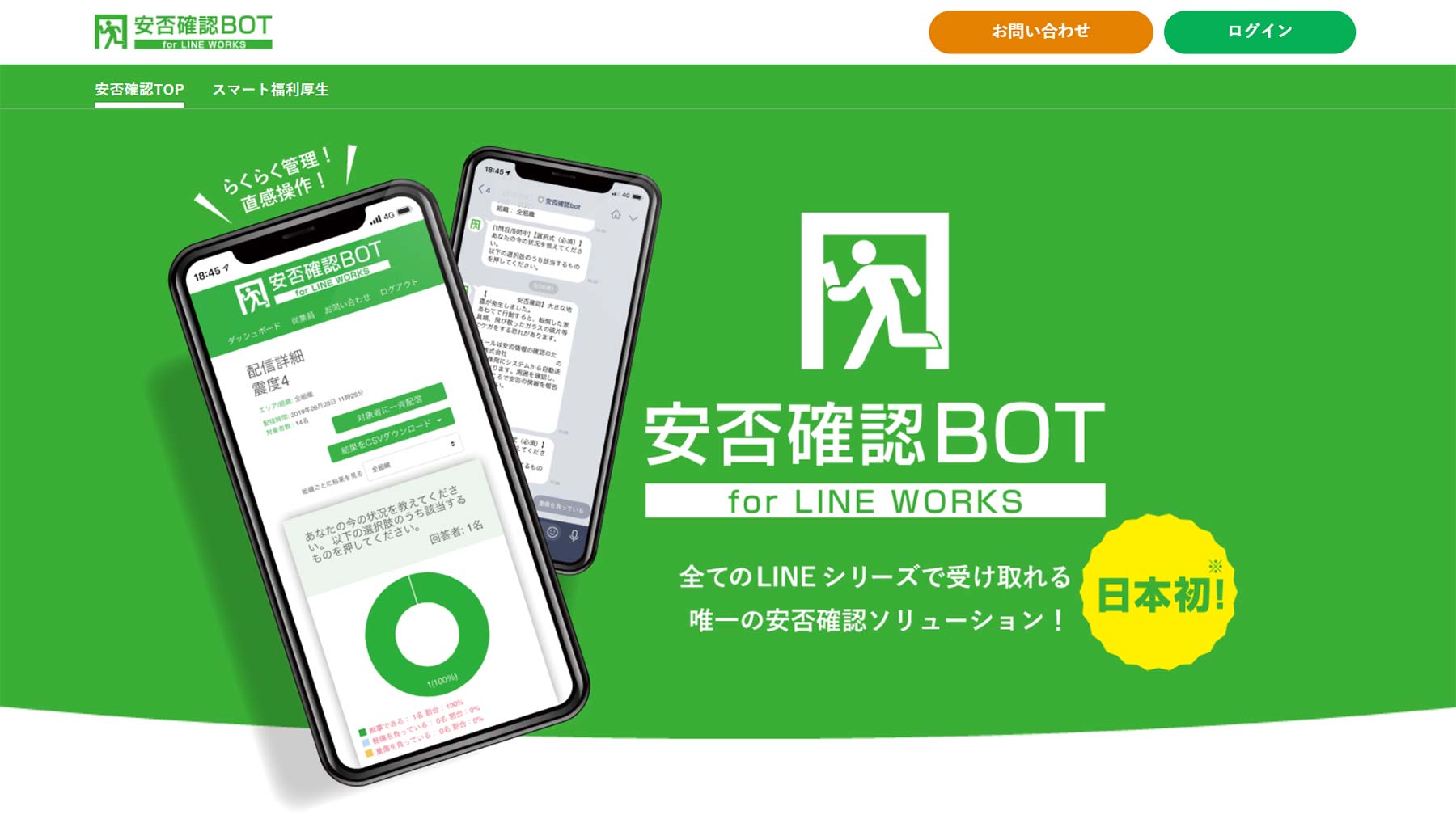 安否確認bot for LINE WORKS公式Webサイト