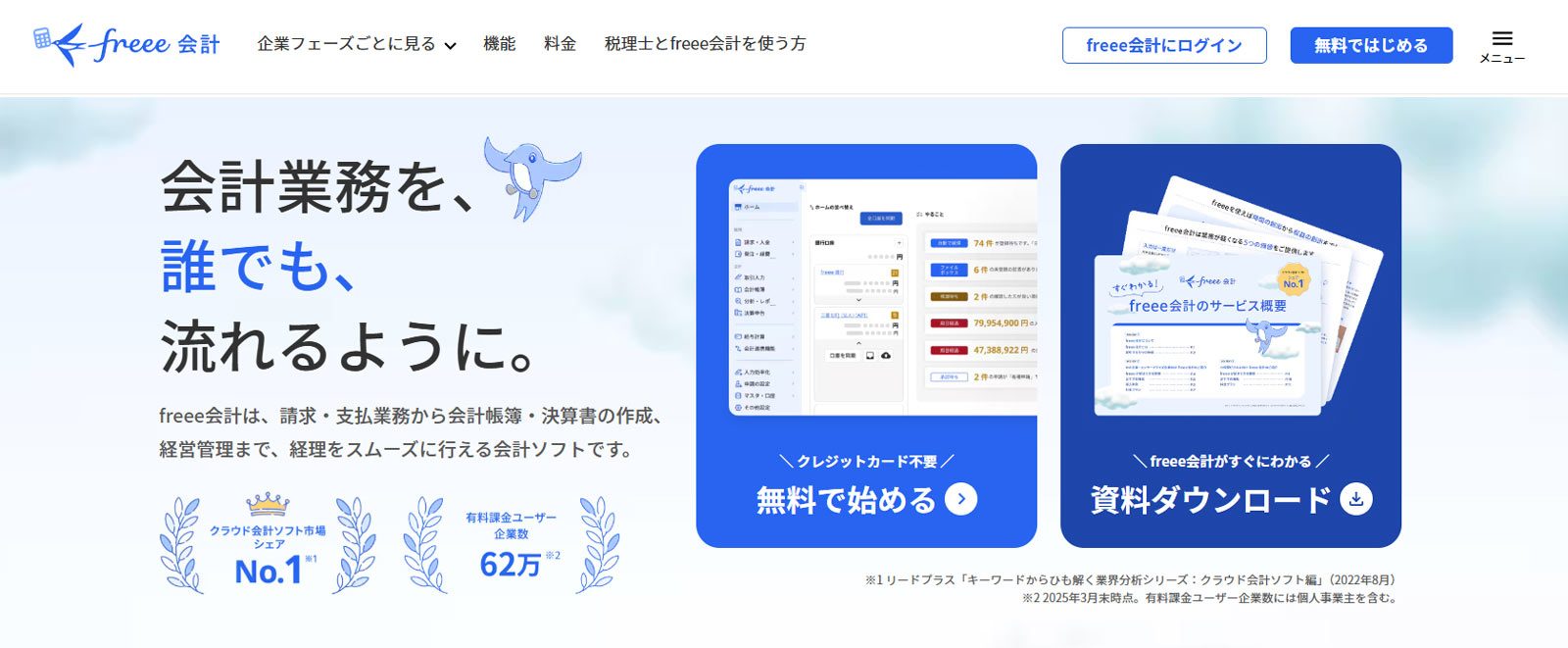 freee会計公式Webサイト