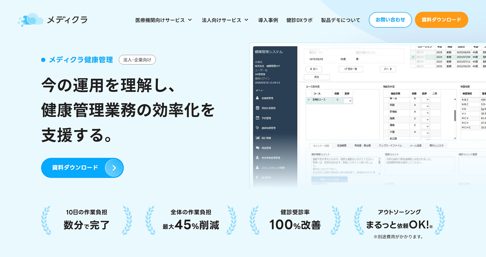 メディクラ健康管理公式Webサイト