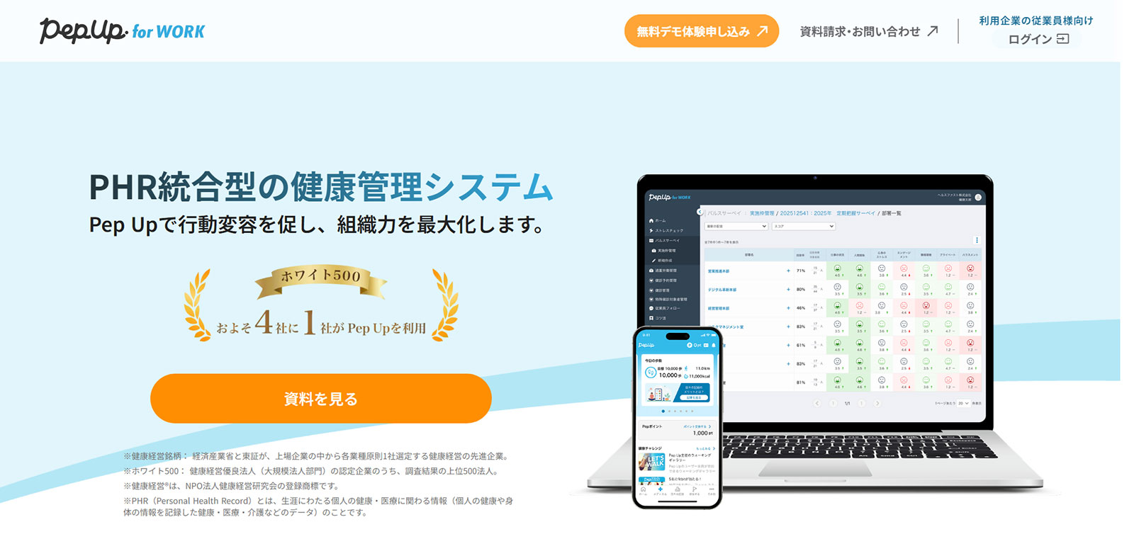 Pep Up for WORK公式Webサイト