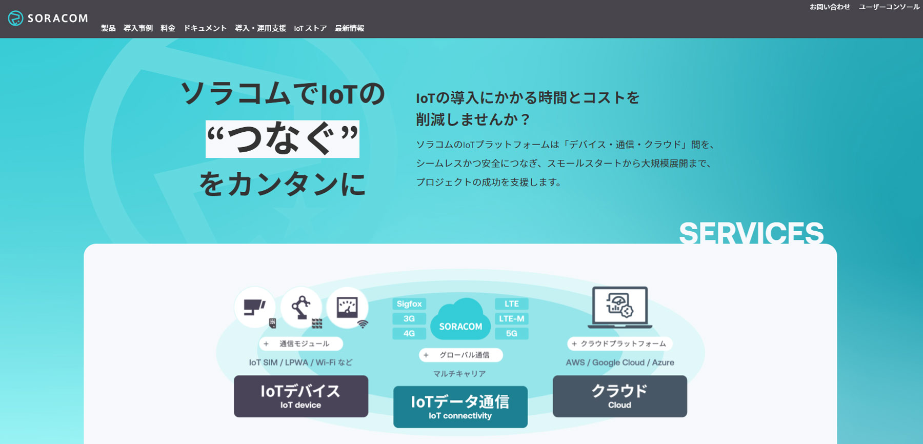 SORACOMプラットフォーム公式Webサイト