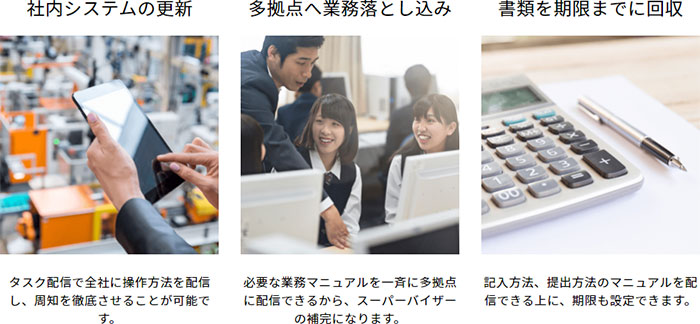 社内システムの更新、多拠点へ業務落とし込み、書類を期限までに回収
