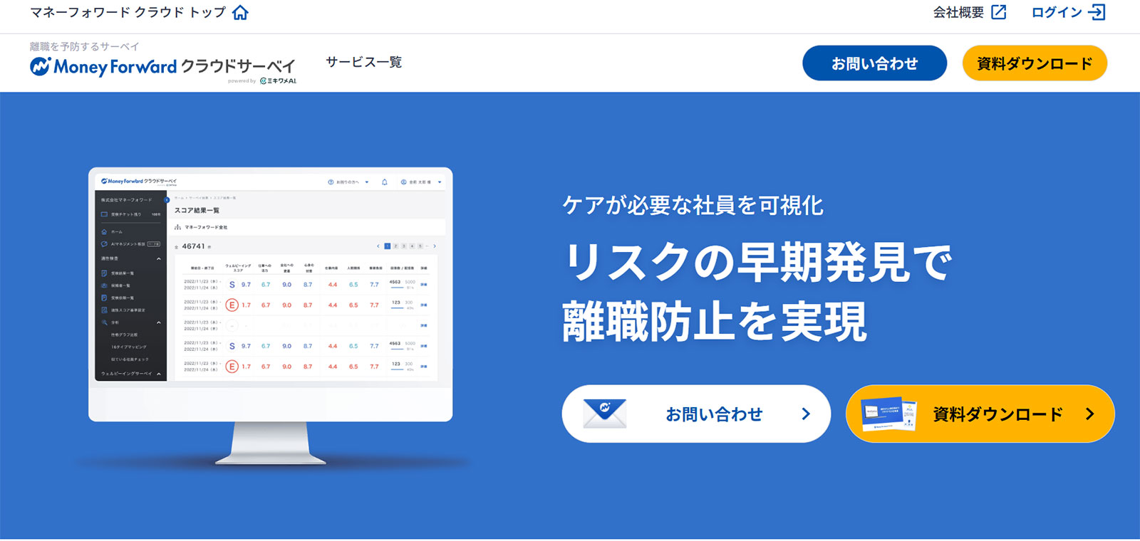 マネーフォワード クラウドサーベイ powered by ミキワメAI_公式Webサイト