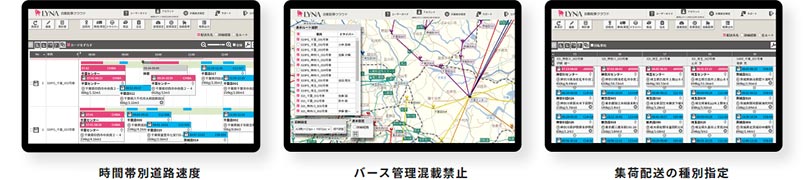 時間帯別道路速度、バース管理混載禁止、集荷配送の種別指定