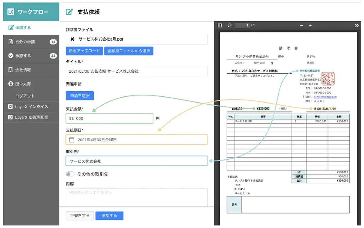 AI-OCRによる入力補完