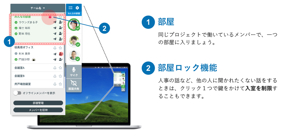 オフィスと同じような部屋をご⽤意