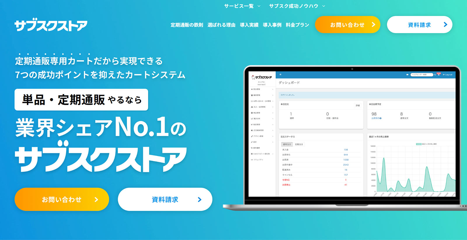 サブスクストア公式Webサイト