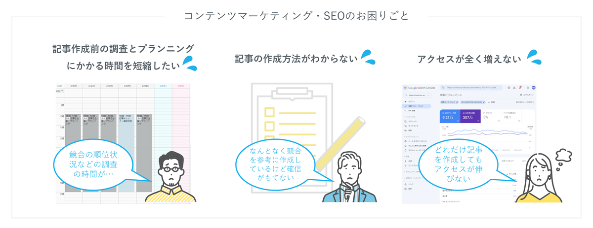 コンテンツマーケティング・SEOのお困りごと