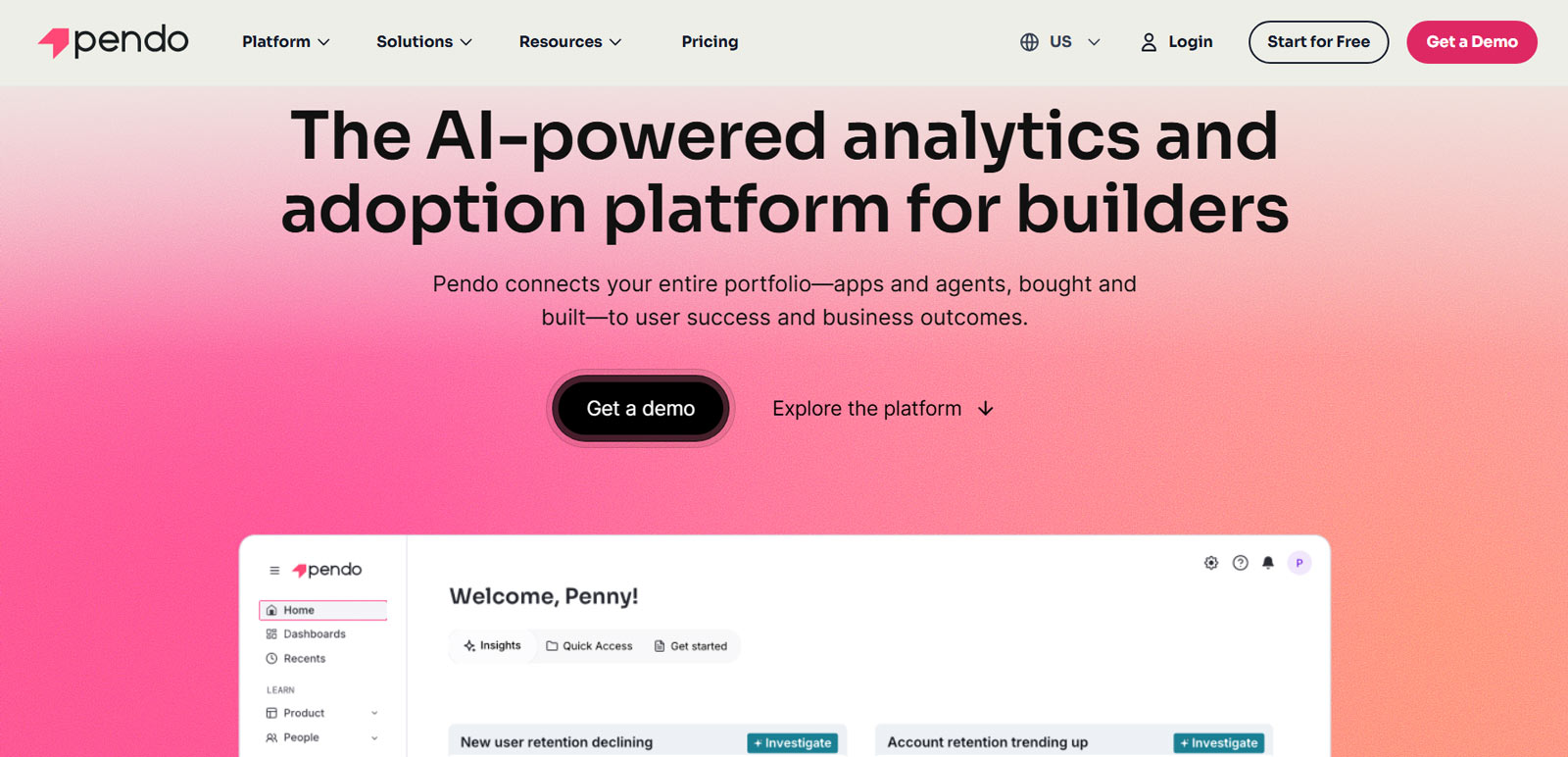 Pendo公式Webサイト