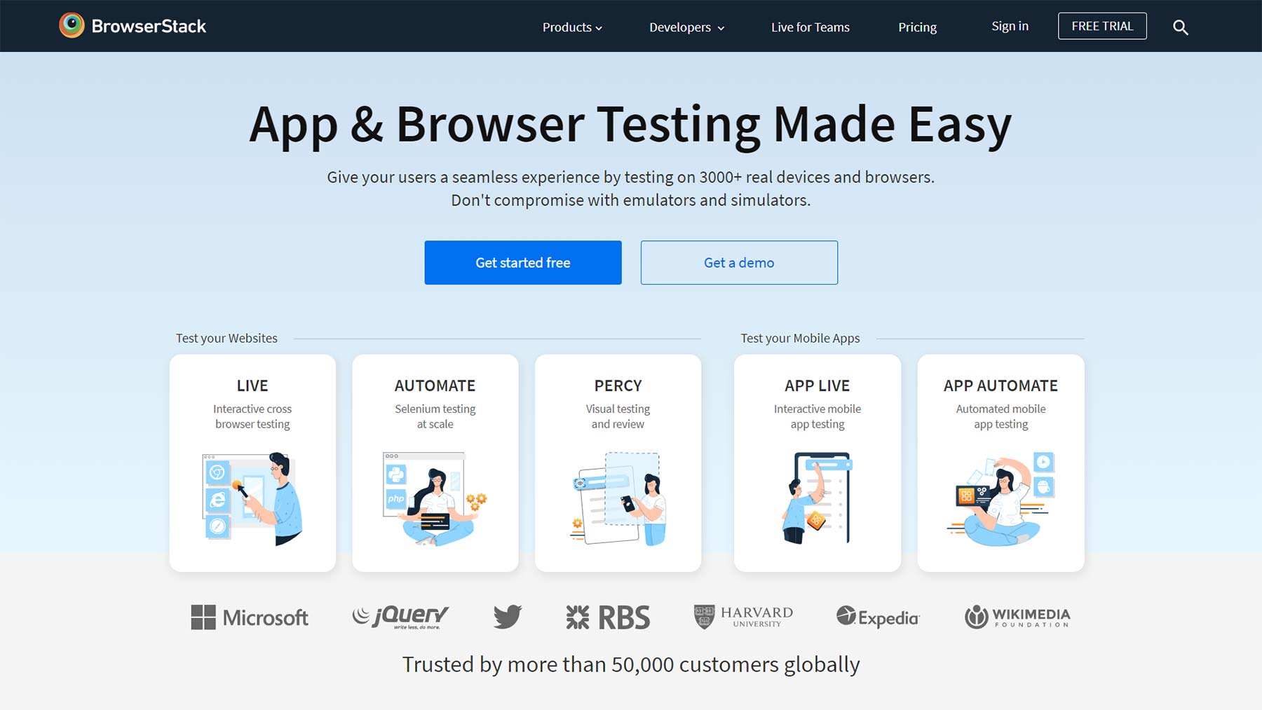 BrowserStack公式Webサイト