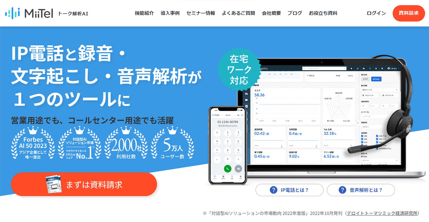 MiiTel公式Webサイト