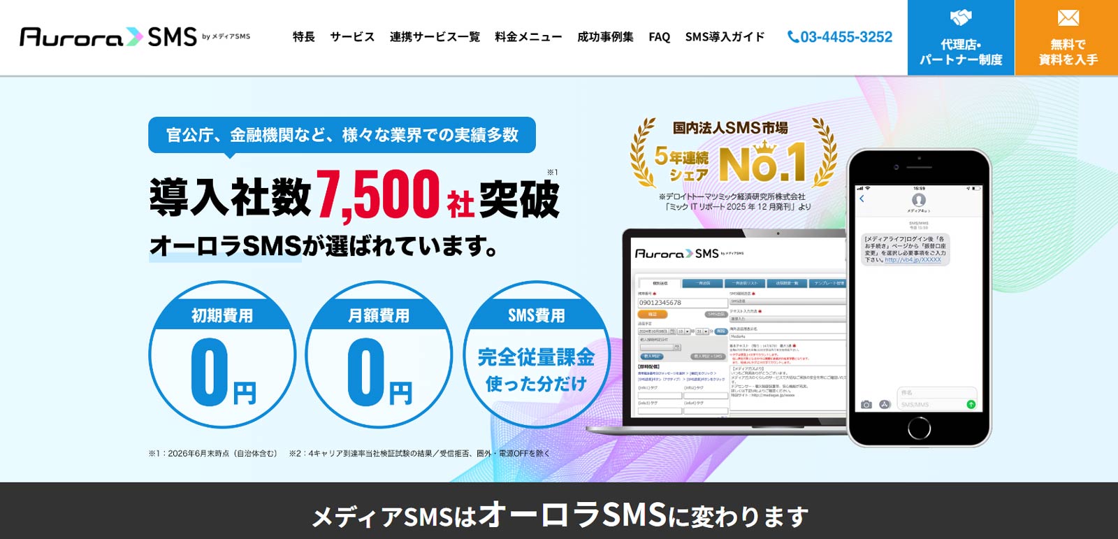 オーロラSMS by メディアSMS公式Webサイト