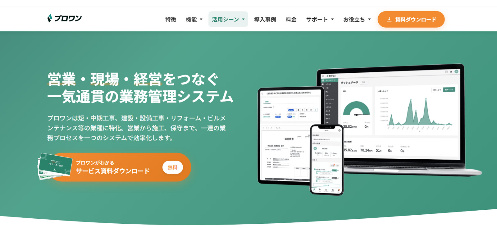 プロワン公式Webサイト