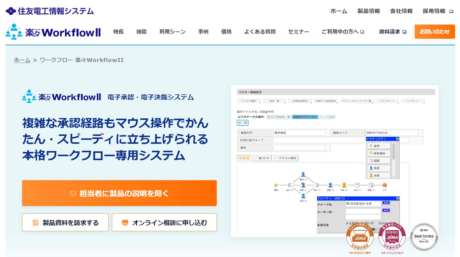 楽々WorkflowII公式Webサイト