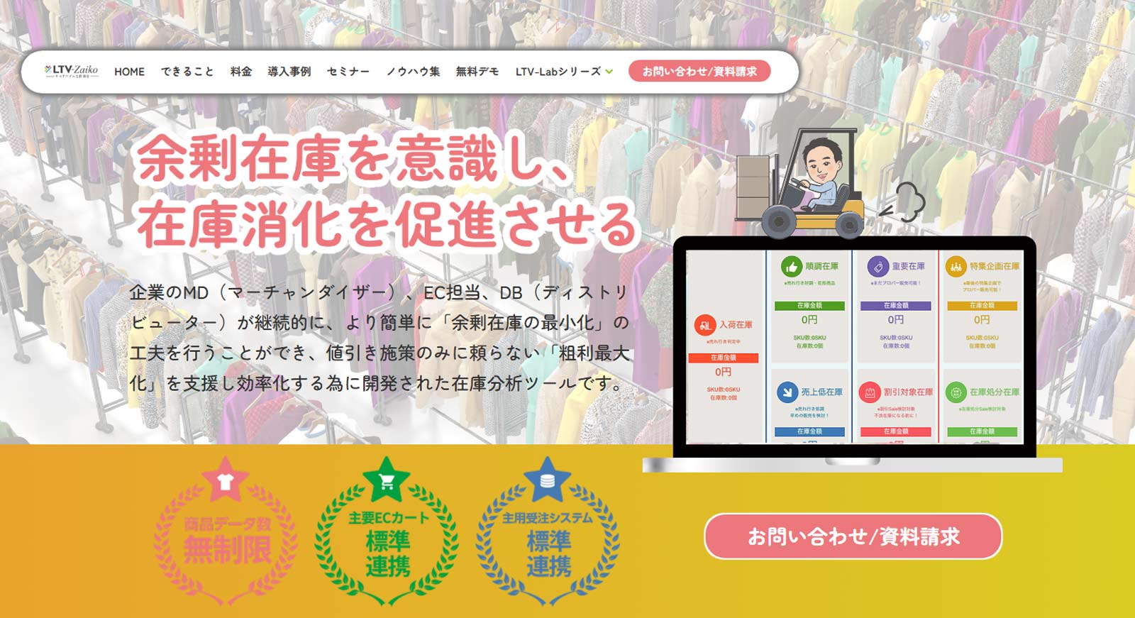 AI需要予測・在庫分析ツール「LTV-Zaiko」公式Webサイト