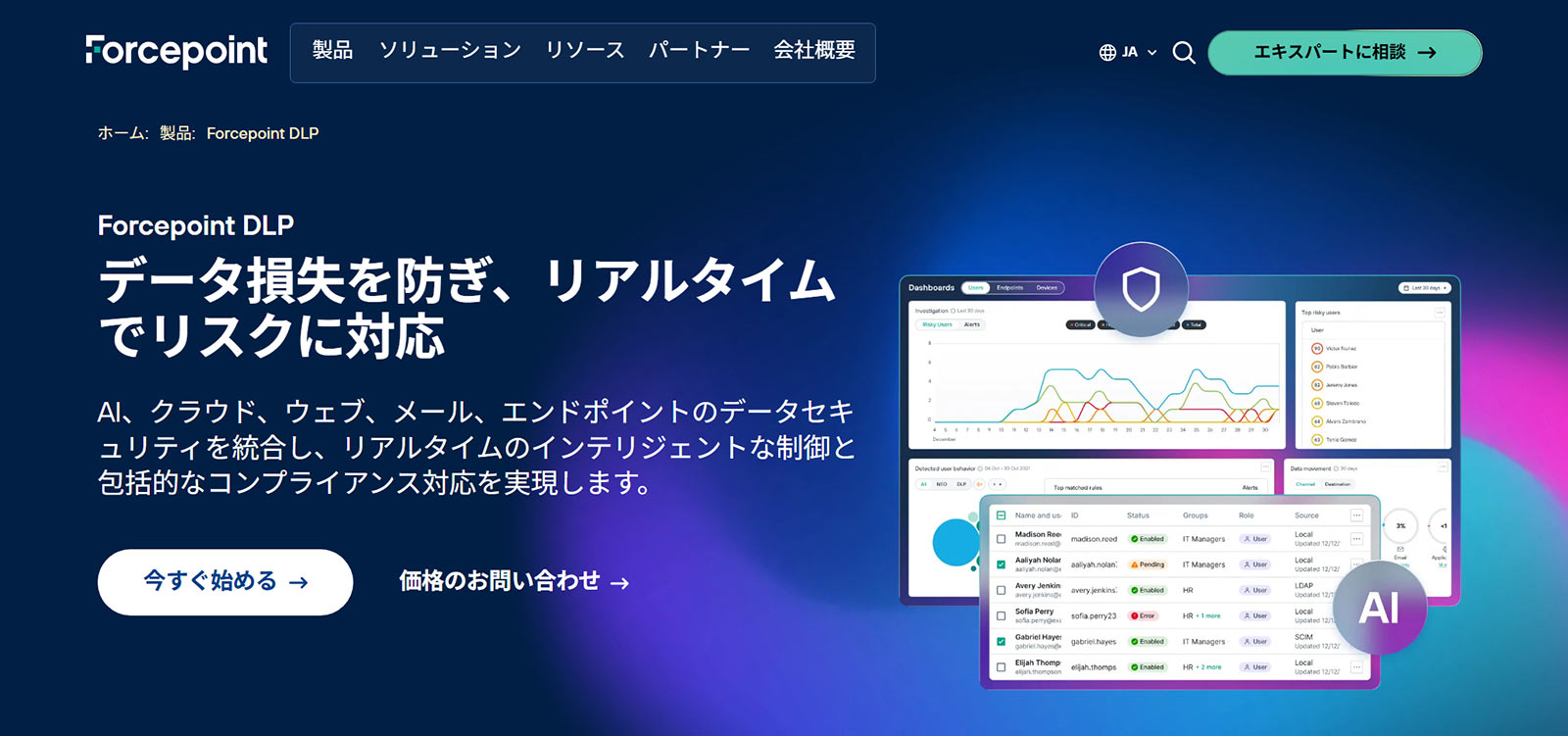 Forcepoint DLP公式Webサイト