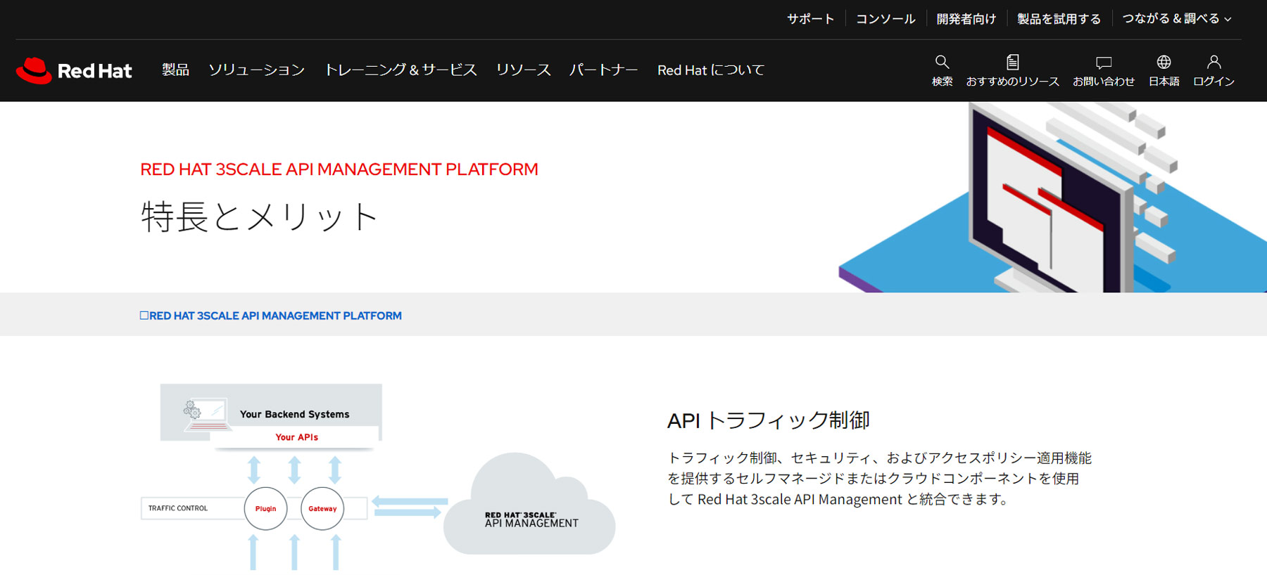 Red Hat 3scale API Management公式Webサイト