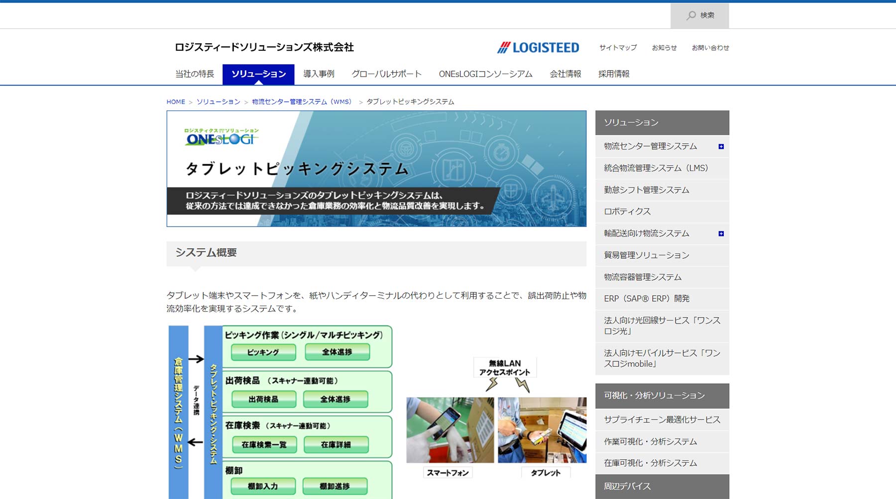 ONEsLOGI タブレットピッキングシステム公式Webサイト