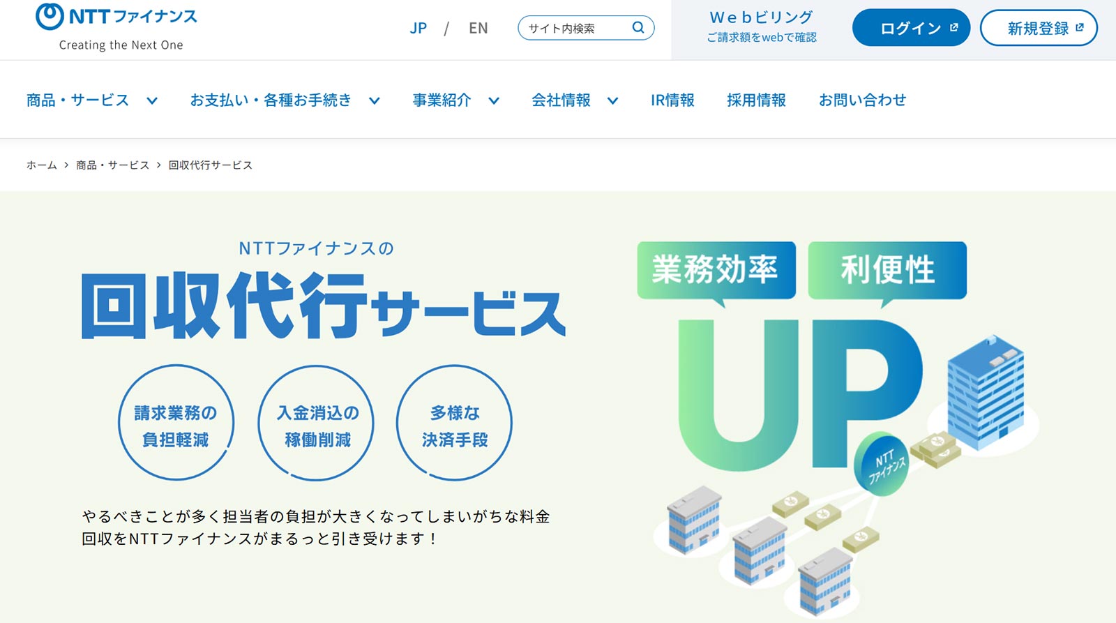NTT回収代行サービス公式Webサイト
