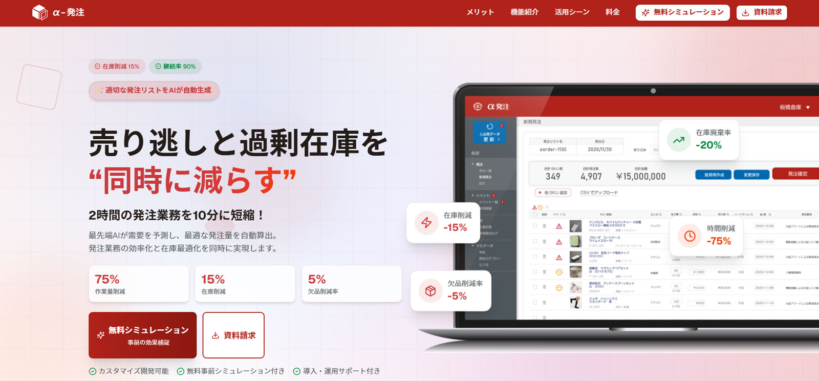 α-発注公式Webサイト