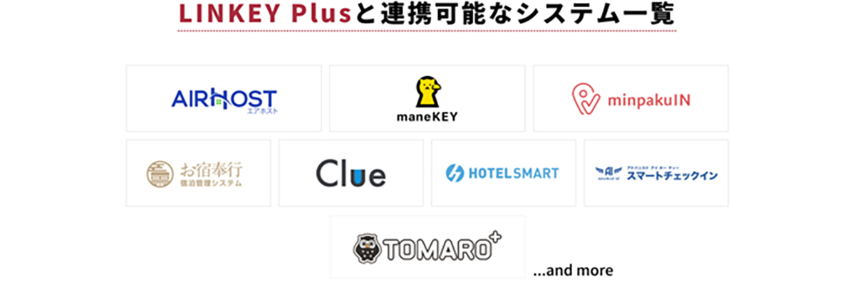 LINKEY Plusと連携可能なシステム一覧