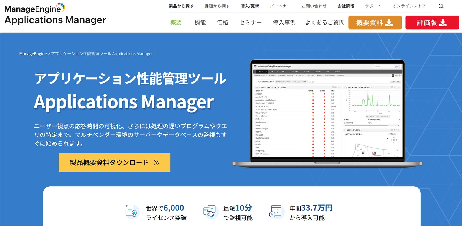 ManageEngine Applications Manager_公式Webサイト