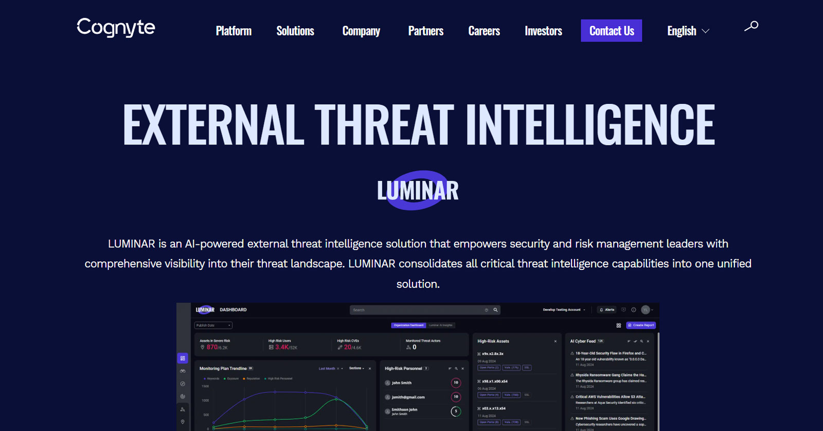 Cognyte L UMINAR公式Webサイト