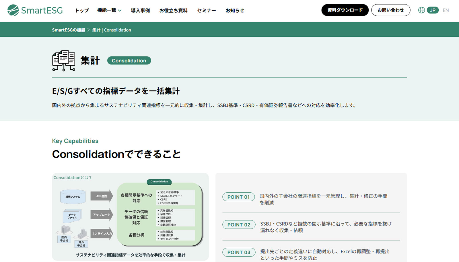 SmartESG Consolidation公式Webサイト