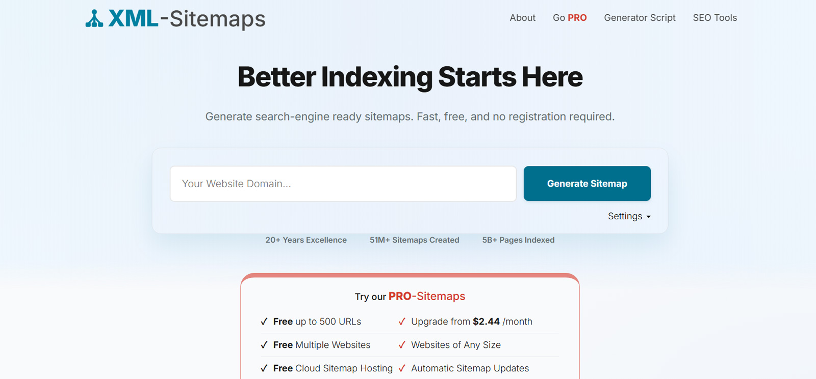 XML Sitemaps Generator公式Webサイト