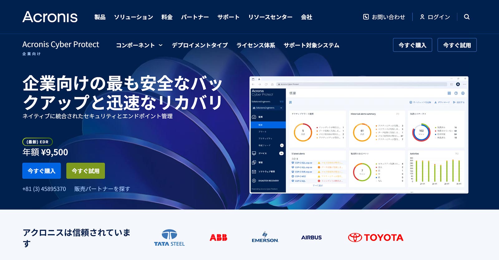 Acronis Cyber Protect公式Webサイト
