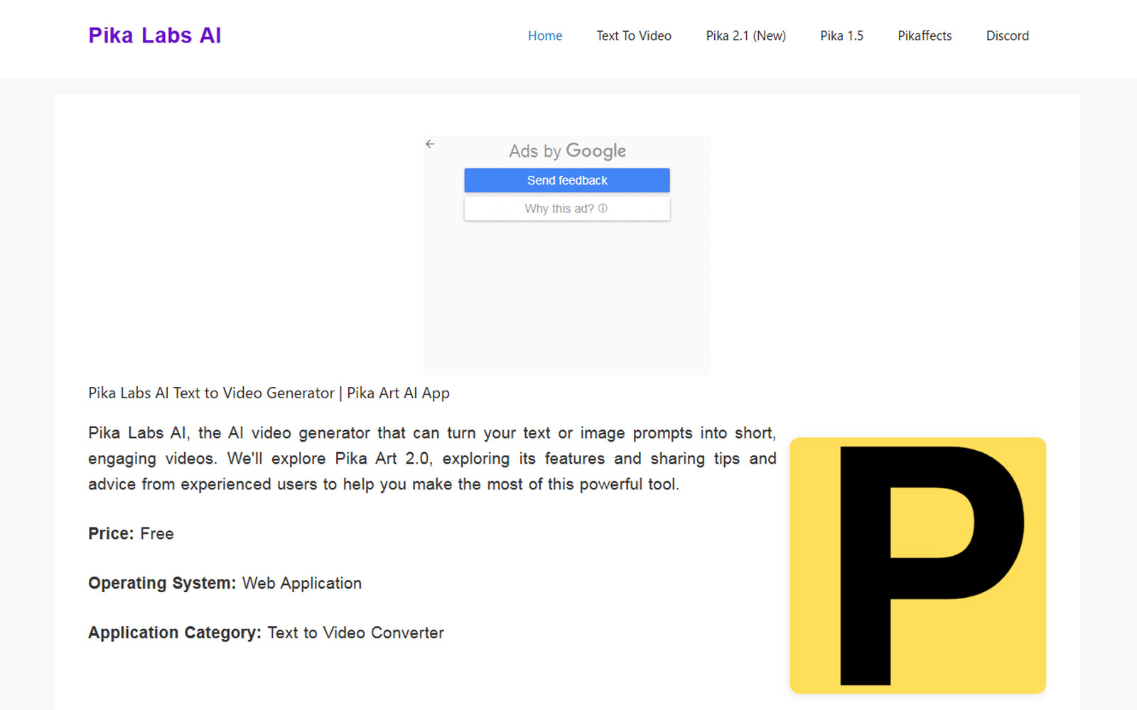 Pika Labs公式Webサイト