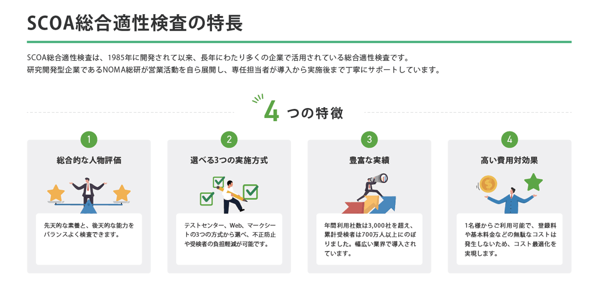 SCOA総合適性検査の4つの特徴_イメージ