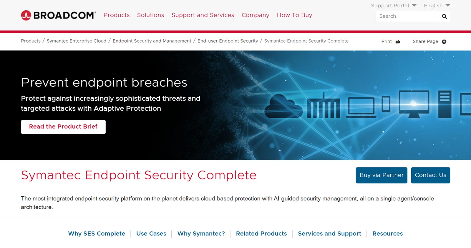 Symantec Endpoint Security公式Webサイト