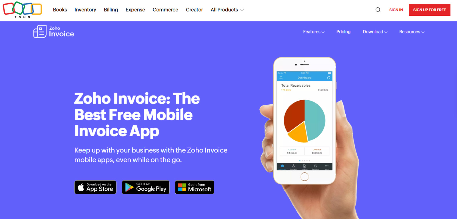 Zoho Invoice公式Webサイト