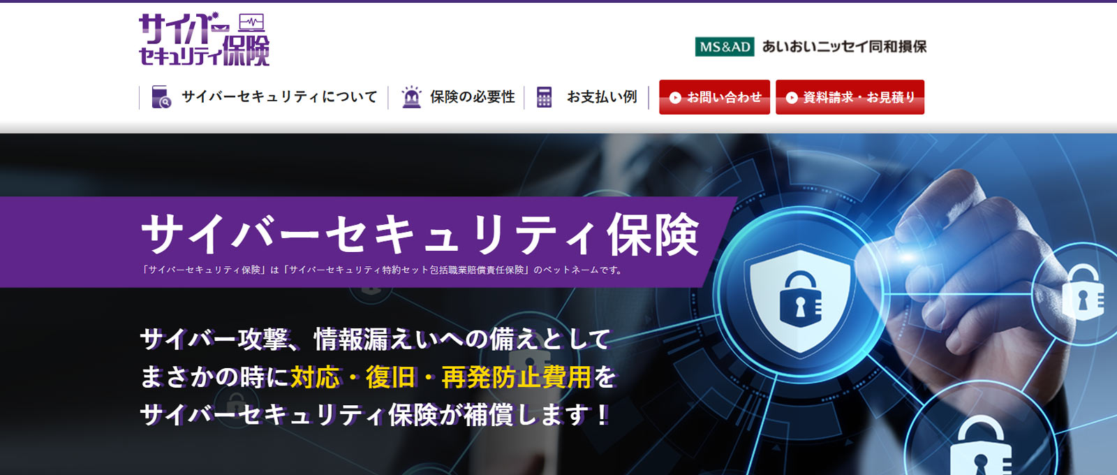 サイバーセキュリティ保険公式Webサイト