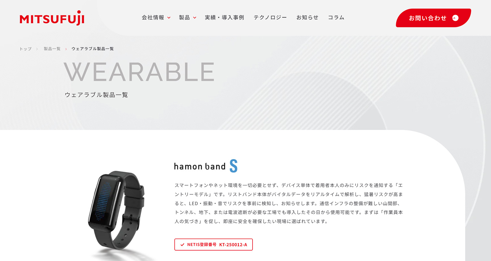 hamon band公式Webサイト