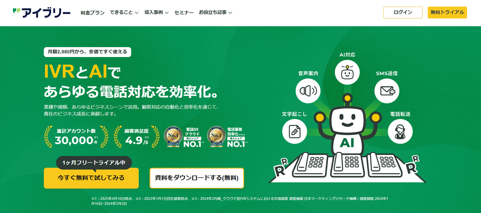 IVRy公式Webサイト