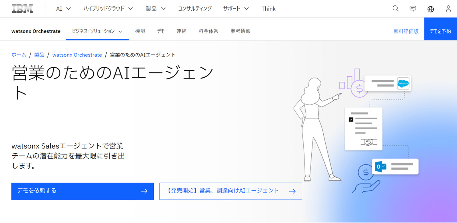 IBM watsonx Orchestrate公式Webサイト