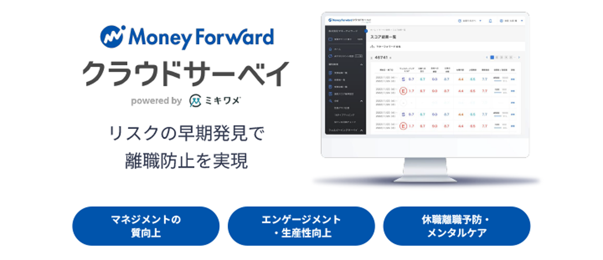 社員の心理状態やエンゲージメントを可視化し、離職・休職リスクや組織力低下の防止をサポート