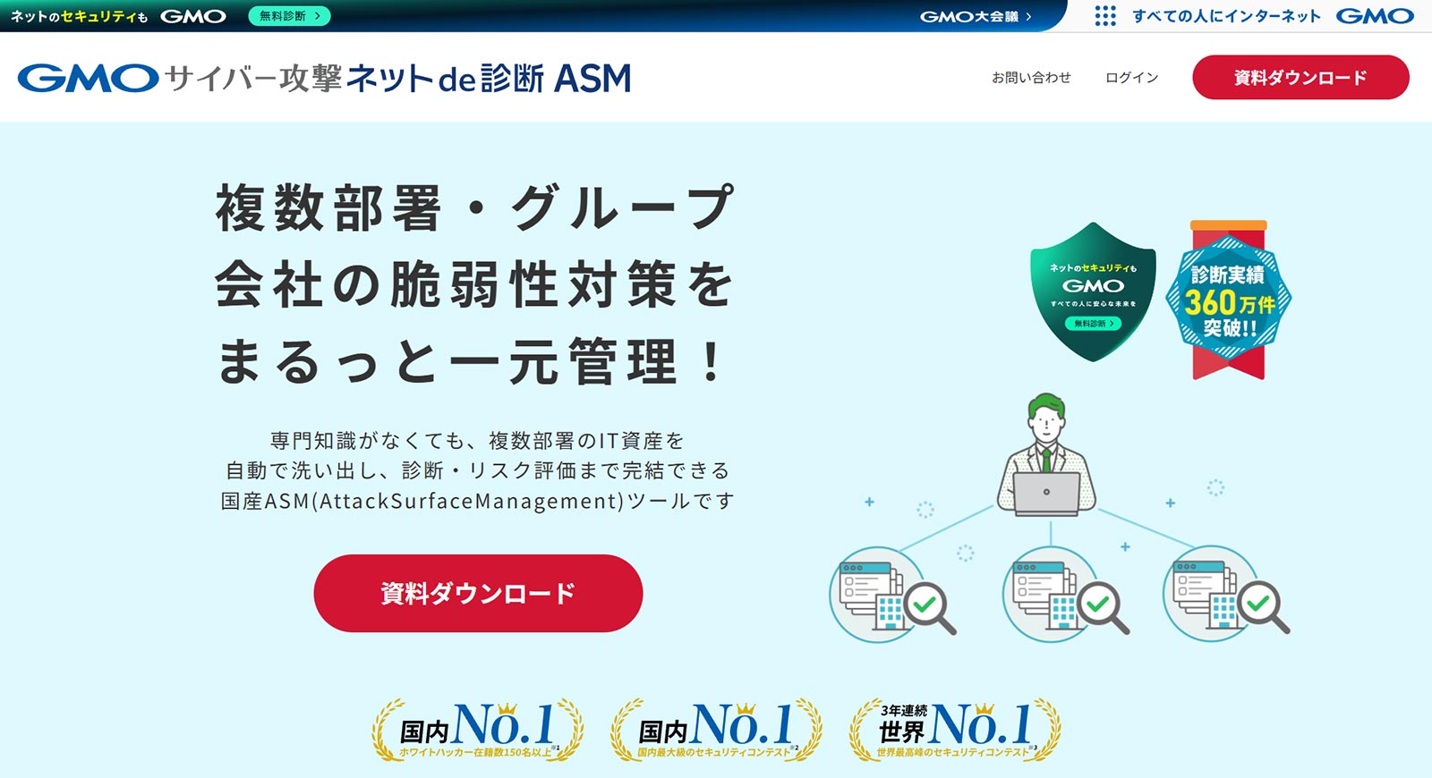 GMOサイバー攻撃ネットde診断ASM公式Webサイト