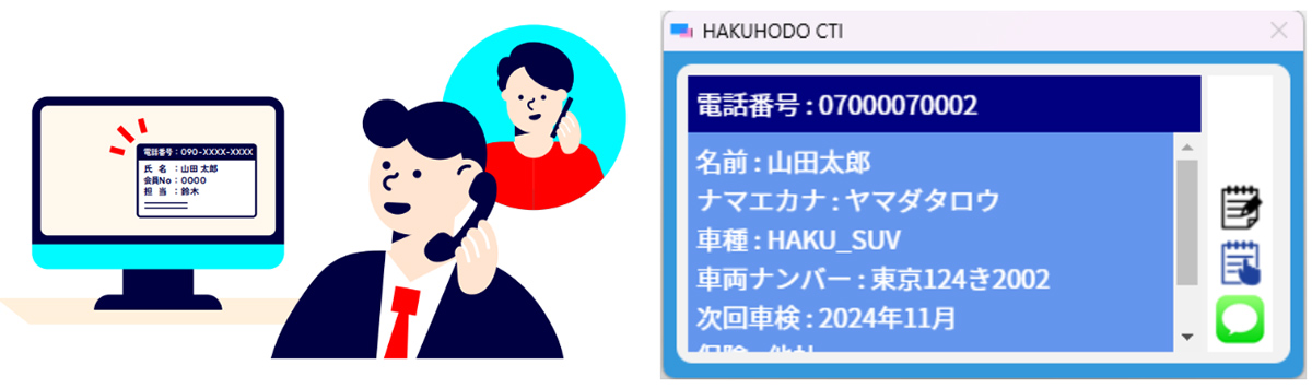 スムーズな情報把握ができるポップアップ機能で応対品質を向上