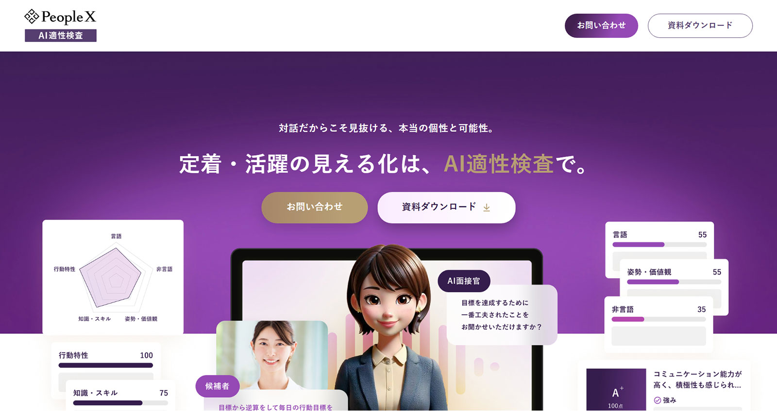 PeopleX AI適性検査公式Webサイト