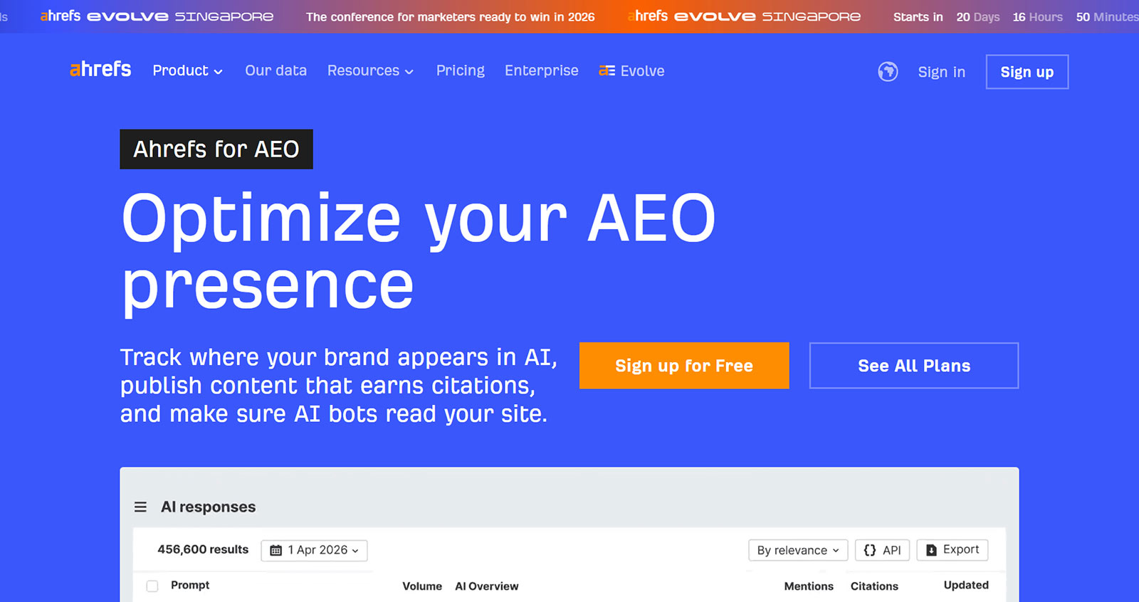 Ahrefs公式Webサイト