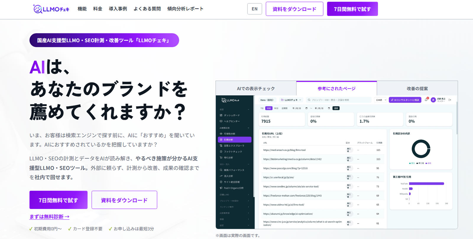 LLMOチェキ公式Webサイト